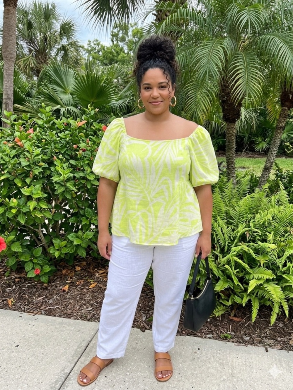 torrid Lime Green Square Neck Puff-Sleeve Blouse